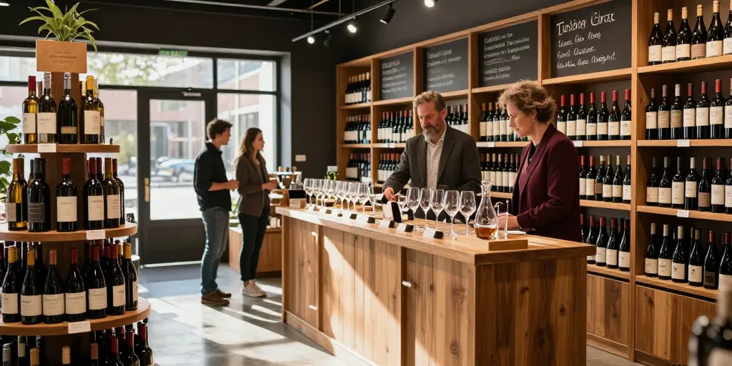 agencement magasin cave a vin